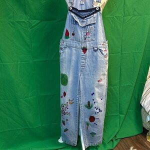B.U.M. Equipment Women's Light Blue Embroidered Overalls